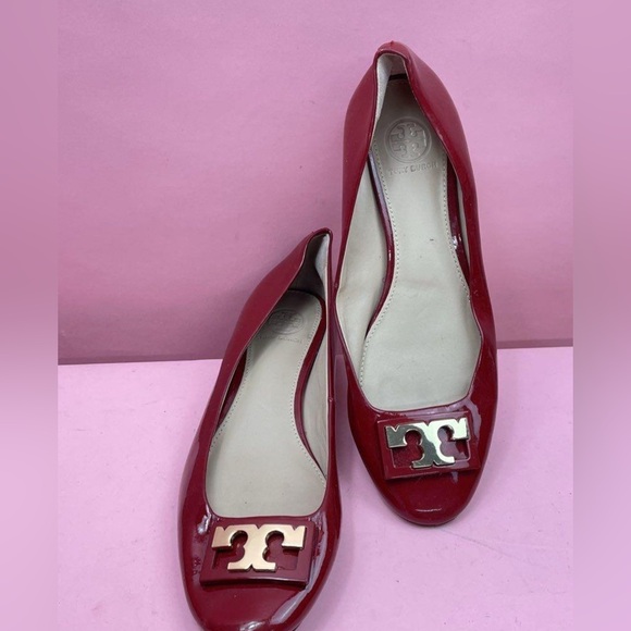 Tory Burch Gigi Women's Red Block Heel Pumps Size 8 - Picture 1 of 5